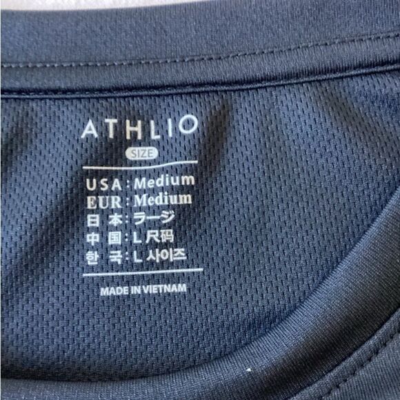 Athlio T-Shirt Men’s Size Medium Color Black 100% Polyester - Picture 4 of 8